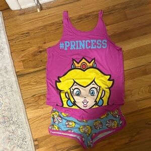 👸🏼 Nintendo Princess Peach Pajama Set - Pink and Blue 👸🏼